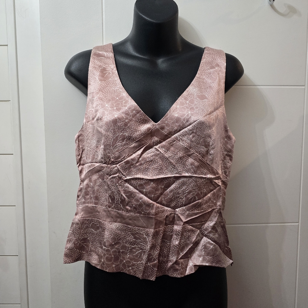 Calvin Klein Light Pink Silk Top Sz 8